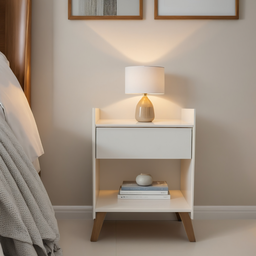 Mesa de Cabeceira para Quarto com Gaveta Decoração Pés Nicho - 2