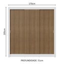 Ver mais imagens de Guarda-roupa Casal 3 Portas de Correr Branco/rustic Sublime Madesa Branco/rustic