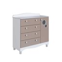 Ver imagem 2 de Cômoda para Quarto Infantil 93cm com Porta e 4 Gavetas Cor:branco com Cinnamon