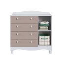 Ver imagem 4 de Cômoda para Quarto Infantil 93cm com Porta e 4 Gavetas Cor:branco com Cinnamon