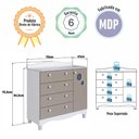 Ver imagem 6 de Cômoda para Quarto Infantil 93cm com Porta e 4 Gavetas Cor:branco com Cinnamon