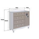 Ver imagem 3 de Cômoda para Quarto Infantil 93cm com Porta e 4 Gavetas Cor:branco com Cinnamon