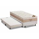 Ver imagem 1 de Cama Box c/Auxiliar Solteiro: Colchão Ortobom Nanolastic Elegant + Base CRC Courano Branco(88x188)