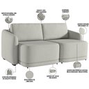 Ver imagem 4 de Sofá Cama para Sala de Estar 2 Lugares 196cm Montserrat K01 Linho Cinza - Lyam Decor