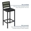 Ver imagem 6 de Banqueta Alta Estofada Corino Barcelona 105cm Preto Verde/Preto