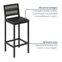 Ver imagem 7 de Banqueta Alta Estofada Corino Barcelona 105cm Preto Verde/Preto