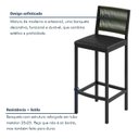 Ver mais imagens de Banqueta Alta Estofada Corino Barcelona 105cm Preto Verde/Preto