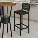 Ver imagem 2 de Banqueta Alta Estofada Corino Barcelona 105cm Preto Verde/Preto