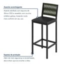 Ver imagem 5 de Banqueta Alta Estofada Corino Barcelona 105cm Preto Verde/Preto
