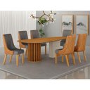 Ver imagem 2 de Mesa de Jantar Belle 2,00x1,00m Orgânica Cinamomo e Off-white com Kit 6 Cadeiras para Mesa de Jantar