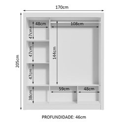 Guarda Roupa Casal Madesa Mônaco 3 Portas de Correr com Espelho - 9
