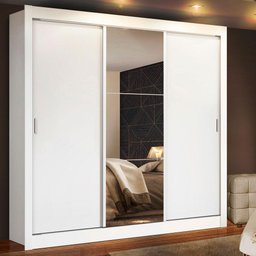 Guarda Roupa Casal Madesa Mônaco 3 Portas de Correr com Espelho - 2