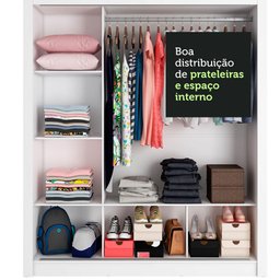 Guarda Roupa Casal Madesa Mônaco 3 Portas de Correr com Espelho - 7