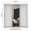 Ver imagem 4 de Guarda Roupa Casal Madesa Mônaco 3 Portas de Correr com Espelho