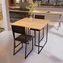 Ver imagem 1 de Conjunto Mesa de Jantar Quadrada Pinus 2 Cadeiras Preta Riviera Industrial Don Castro Decor Riviera