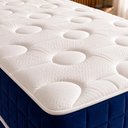 Ver imagem 4 de Colchão Casal Molas Ensacadas Ibiza + Base 138x188x61 Bom Pastor Azul