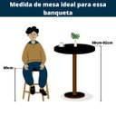 Ver imagem 5 de Banqueta Média Cromada Com Encosto Para Cozinha Assento Preto