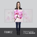 Ver imagem 5 de Quadro Decorativo Flores Orquídeas Rosa para Sala Recepção Conjunto 3 Telas em Canvas