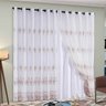 Cortina Sala Quarto Loren 4,00M X 2,50M Voil Bordado com Forro - Tabaco - 1
