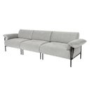 Ver imagem 3 de Sofá Living Modular Industrial 3 Lugares Basileia 340cm Yescasa Veludo Tx Cinza Prata