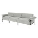 Ver imagem 3 de Sofá Living Modular Industrial 3 Lugares Basileia 340cm Yescasa Veludo Tx Cinza Prata