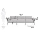 Ver imagem 4 de Sofá Living Modular Industrial 3 Lugares Basileia 340cm Yescasa Veludo Tx Cinza Prata