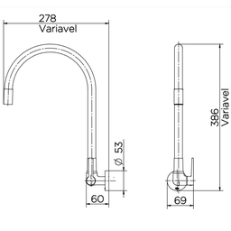 Torneira Cozinha Docol Galiflex de Parede Flexível Preto - 3