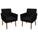 Ver imagem 1 de Kit 2 Poltronas Decorativa Nina Veludo Preto