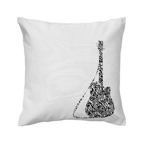 Capa de almofada VivaIN - Coleção Música - branca Guitarra