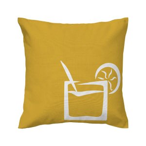 Capa de almofada VivaIN - Coleção Ícones do Brasil - mostarda Coquetel
