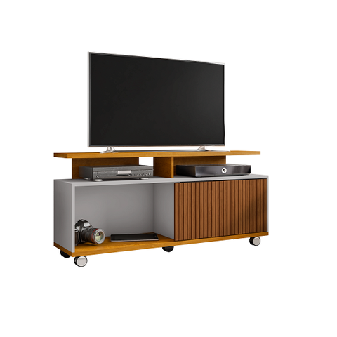 Rack para Tv Topázio Ripado Naturalle/off White – Bechara