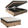 Cama Box Baú Queen Sintético Bipartido + Colchão Elegance Ortopédico Espuma D33 Extra Firme 158x198x - 1
