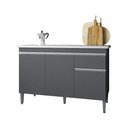 Ver imagem 3 de Balcão para Cozinha 2 Portas Forks Cinza Fosco