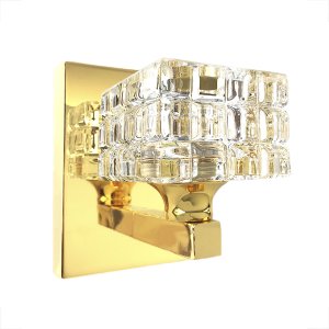 5 Arandela Cristal Quadrado Dourado Brilhoso Banheiro Bet39