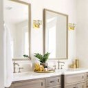 Ver imagem 7 de 5 Arandela Cristal Quadrado Dourado Brilhoso Banheiro Bet39