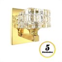 Ver imagem 2 de 5 Arandela Cristal Quadrado Dourado Brilhoso Banheiro Bet39