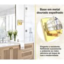 Ver imagem 6 de 5 Arandela Cristal Quadrado Dourado Brilhoso Banheiro Bet39
