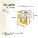 Ver mais imagens de 5 Arandela Cristal Quadrado Dourado Brilhoso Banheiro Bet39
