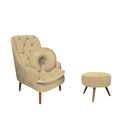 Ver imagem 1 de Kit Amamentação Poltrona, Puff e Almofada Suede Bege Rosado Dominic Decor Lille