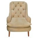 Ver imagem 2 de Kit Amamentação Poltrona, Puff e Almofada Suede Bege Rosado Dominic Decor Lille