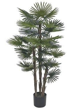 Palmeira Leque Real Toque Verde com Pote Árvore Artificial 1,20M - 2