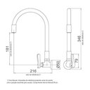 Ver imagem 7 de Torneira Lorenzetti Lorenflex Com Bica Flexível De Parede 1178 RG27 Rose Gold