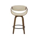 Ver imagem 2 de Banqueta Nicole Giratória com Assento Creme Base em Madeira Laminada e Apoio para Pés Design
