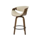 Ver imagem 1 de Banqueta Nicole Giratória com Assento Creme Base em Madeira Laminada e Apoio para Pés Design