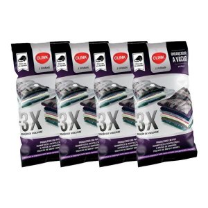 Kit 4 Sacos Organizadores a Vácuo Viagem Mala Armários Closet Lençol Toalhas Travesseiro