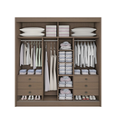 Ver imagem 3 de Guarda Roupa Mdf Cancun 2 Portas de Correr Castanho Off Whit