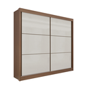 Ver imagem 1 de Guarda Roupa Mdf Cancun 2 Portas de Correr Castanho Off Whit