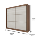 Ver imagem 4 de Guarda Roupa Mdf Cancun 2 Portas de Correr Castanho Off Whit