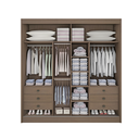 Ver imagem 2 de Guarda Roupa Mdf Cancun 2 Portas de Correr Castanho Off Whit
