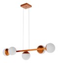 Ver imagem 6 de Pendente Lustre de Teto Jabuticaba Alumínio Cobre com 5 Globos Vidro Fosco Decoração Casa